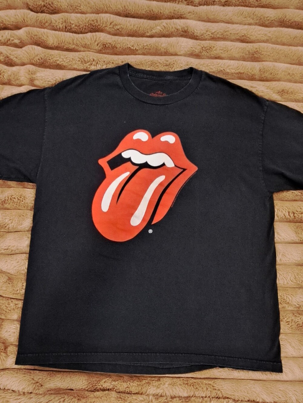 Authentic Rolling Stones Classic Tongue black vintage band Tshirt XL
